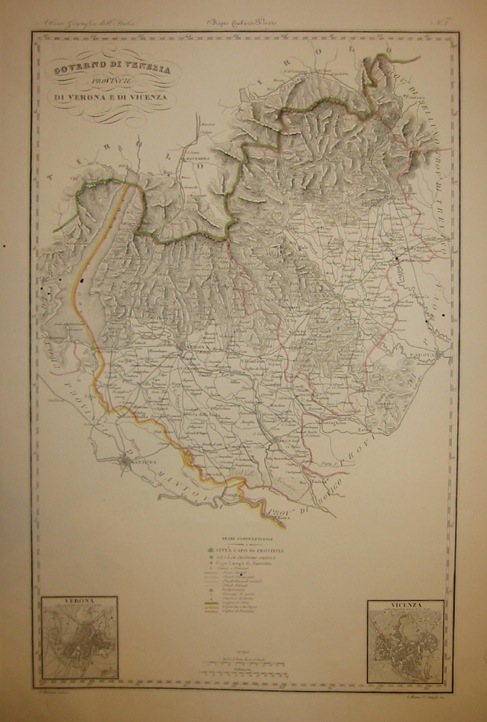 Zuccagni-Orlandini Attilio (1784-1872) Provincie di Verona e di Vicenza 1844 Firenze 